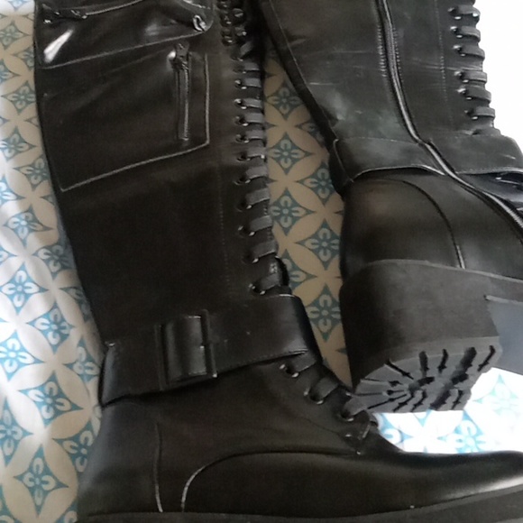 Knee High Combat Boots - Picture 1 of 3